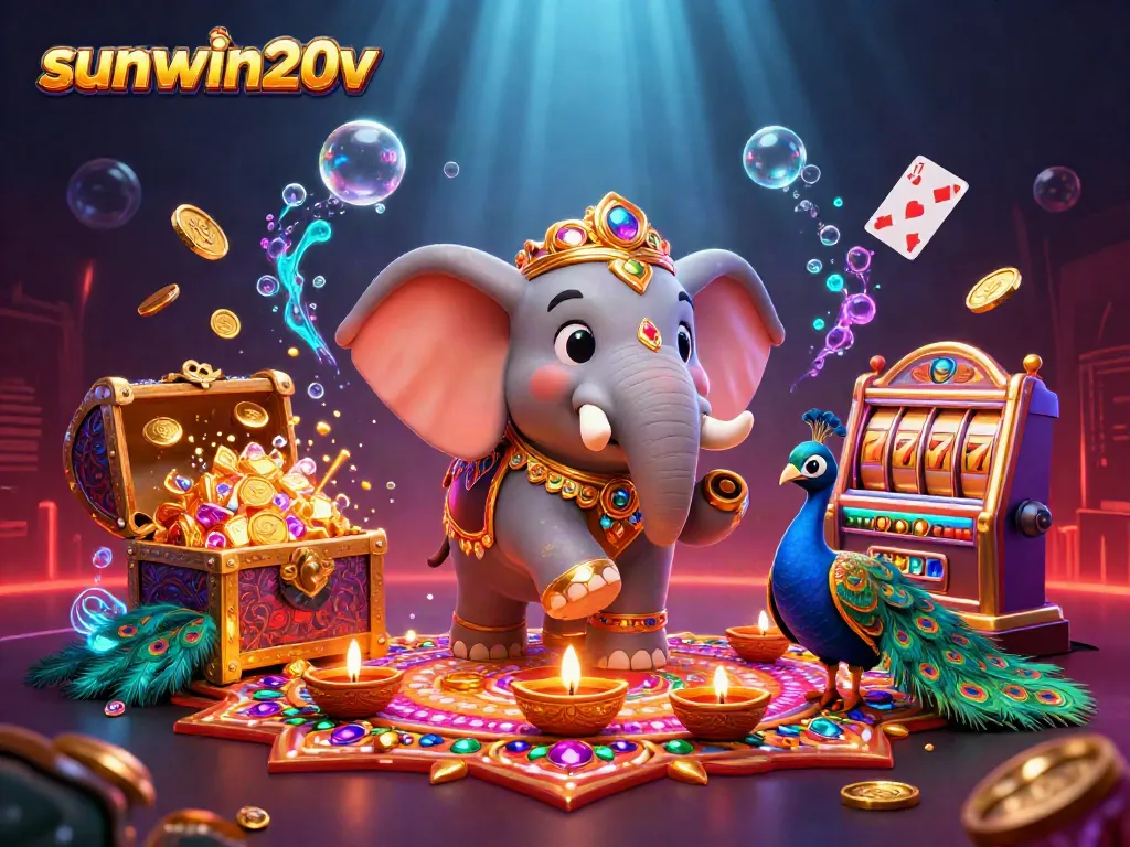 Spin to win with exciting games at sunwin20v in a vibrant casino illustration.