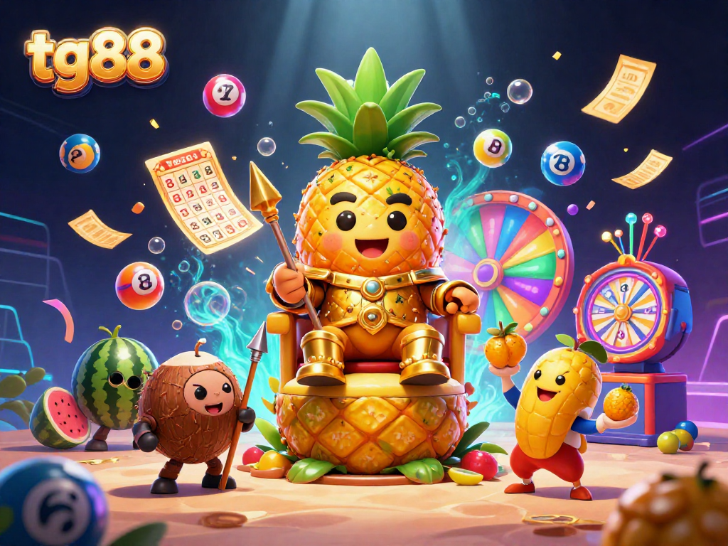Experience thrilling games at tg88 with vibrant lottery and bingo elements in a lively casino scene.