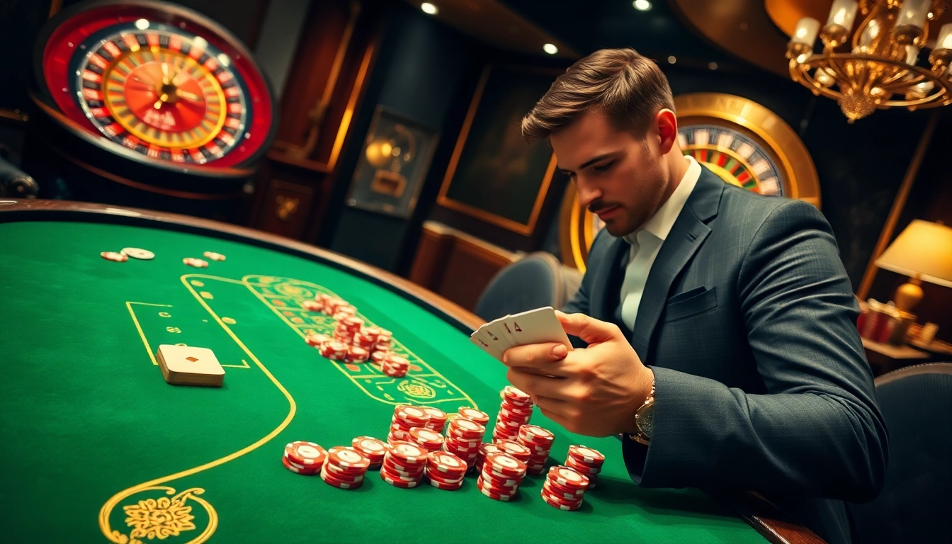 Experience high-stakes gambling at Rikvip's luxury casino with vibrant gaming elements.