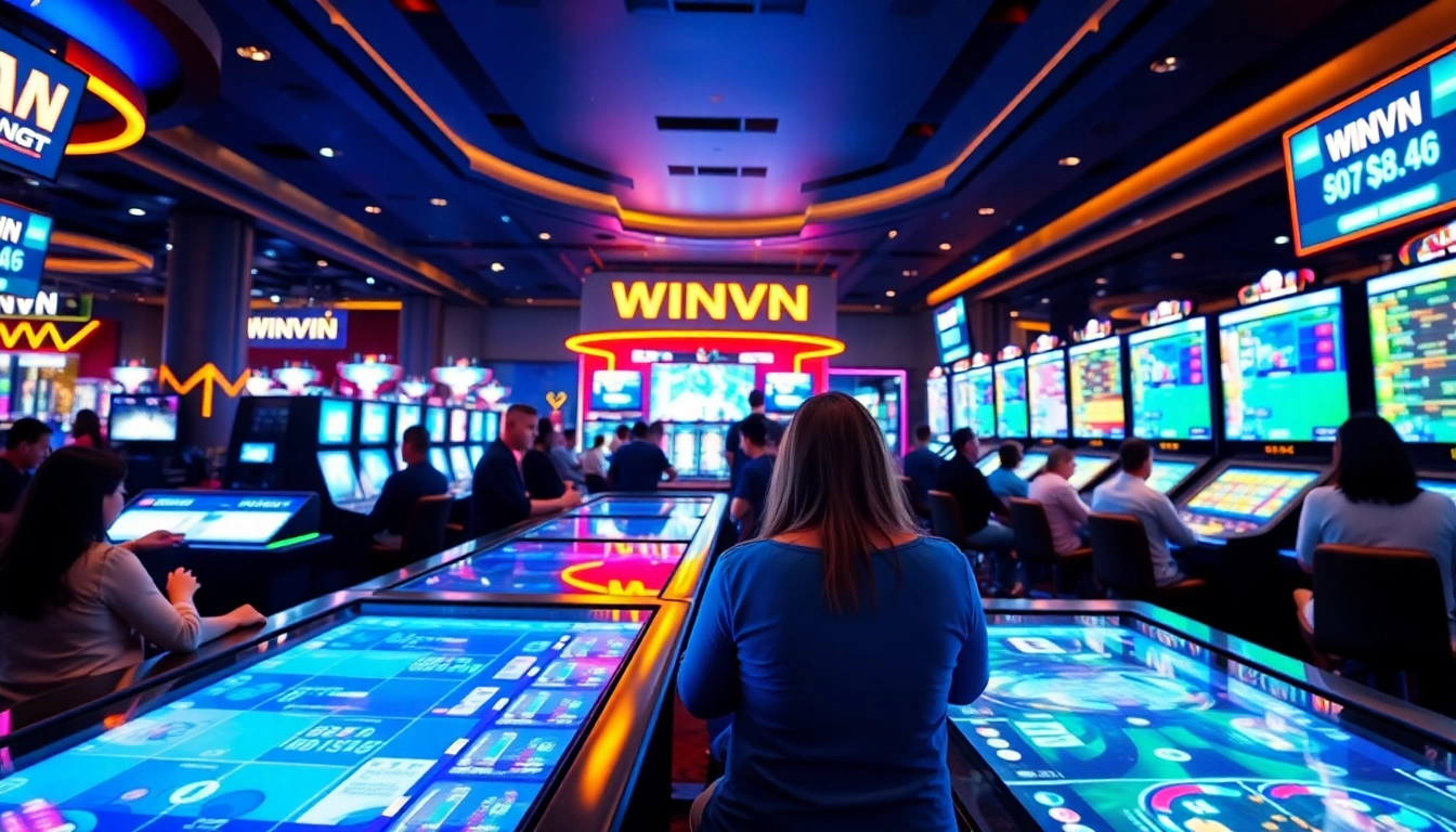 Exciting online gaming atmosphere featuring winvn88.live promotions and players engaging in sports betting.