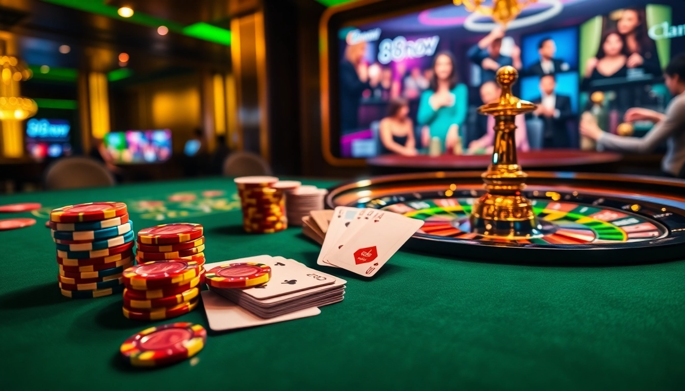 Exciting casino scene with 888now branding, vibrant poker chips, and a roulette wheel.
