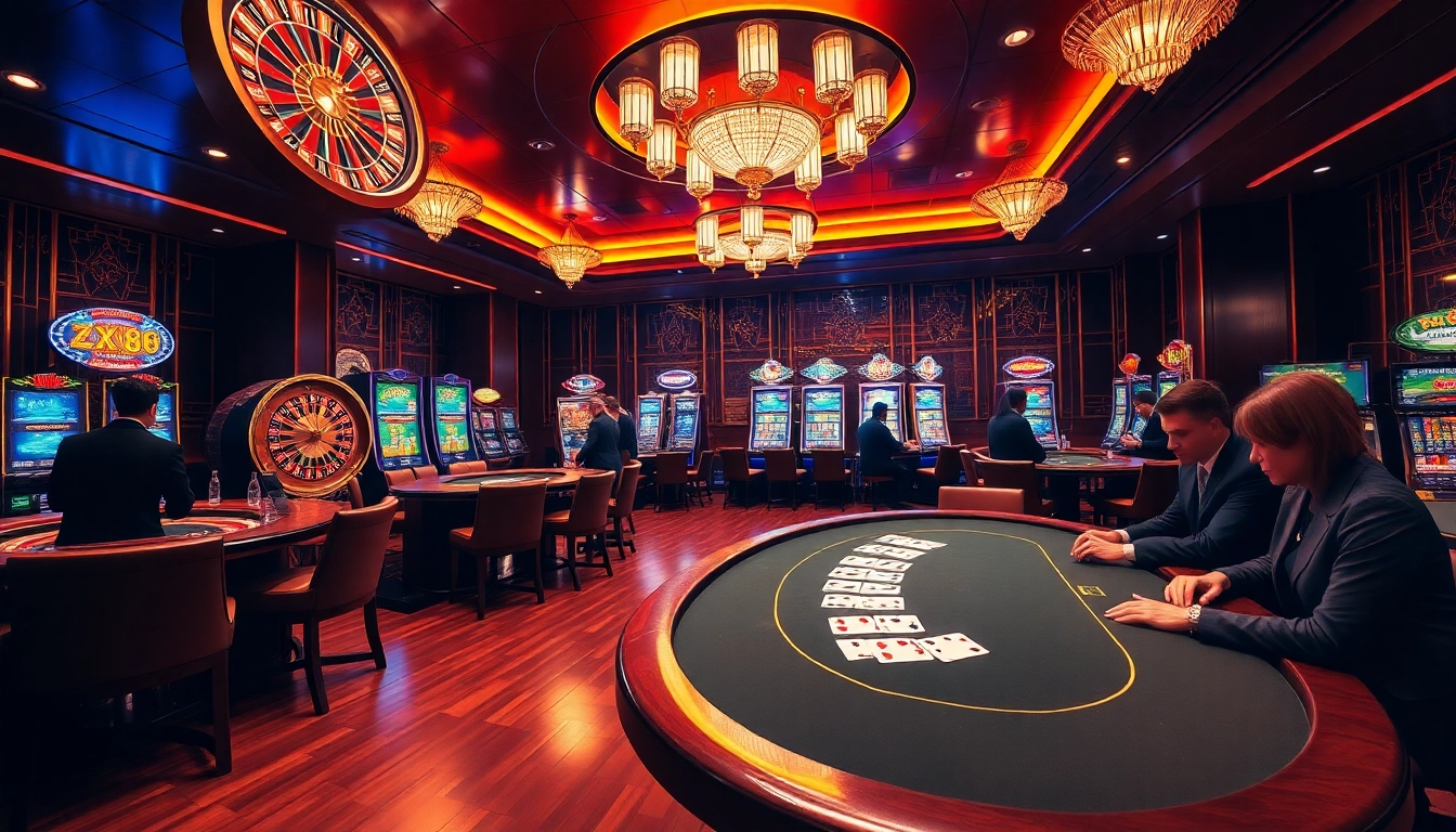 Experience excitement at https://zx88.buzz/ with a luxurious casino atmosphere showcasing roulette and slots.