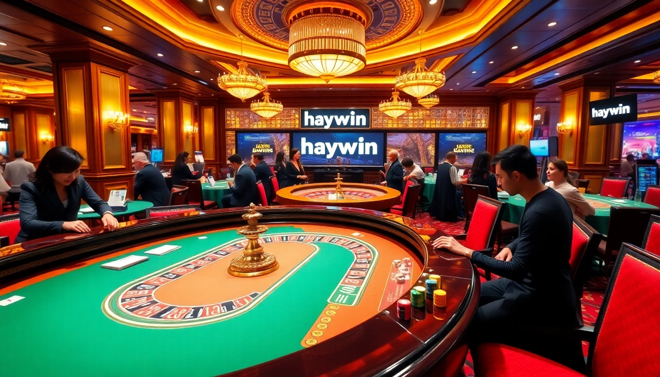 Players enjoying a thrilling roulette game at an upscale casino featuring haywin elements.
