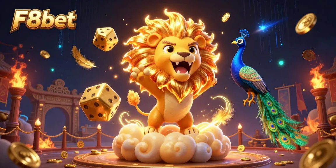 Experience the thrilling energy of F8bet with a vibrant casino-themed illustration featuring dynamic characters and iconic elements.