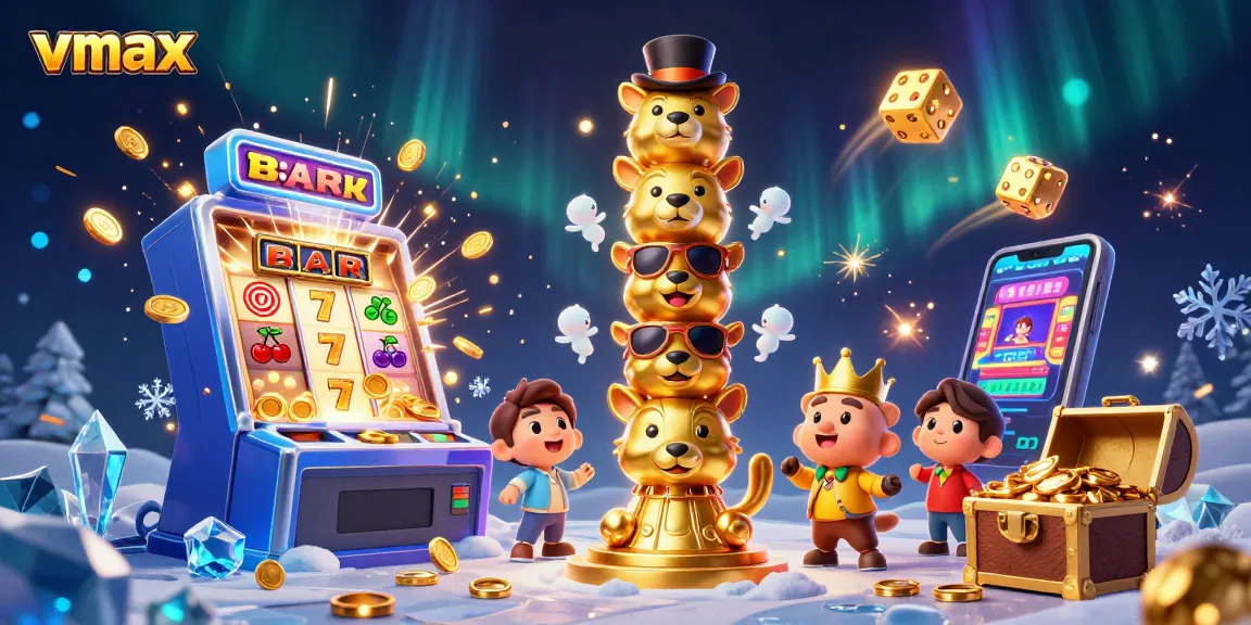 Experience winning at vmax with lively casino-themed elements in a vibrant 3D scene.