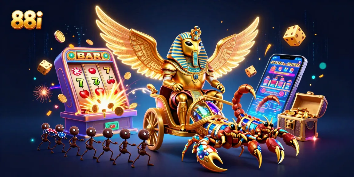 Win with 88i's dynamic online casino gaming featuring vibrant illustrations and thrilling action.