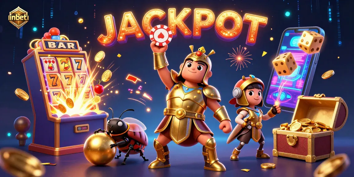 Engage with inbet's vibrant jackpot scene, where a heroic beetle scores big with thrilling gaming elements.