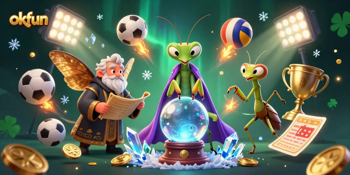 Engage with okfun's thrilling gaming experience featuring a mystical fortune teller and dynamic sports elements.
