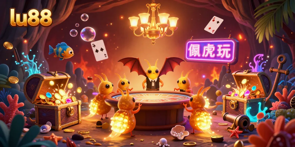 Experience thrilling gaming at lu88 with a vibrant cave casino come to life through glowing characters and dynamic elements.