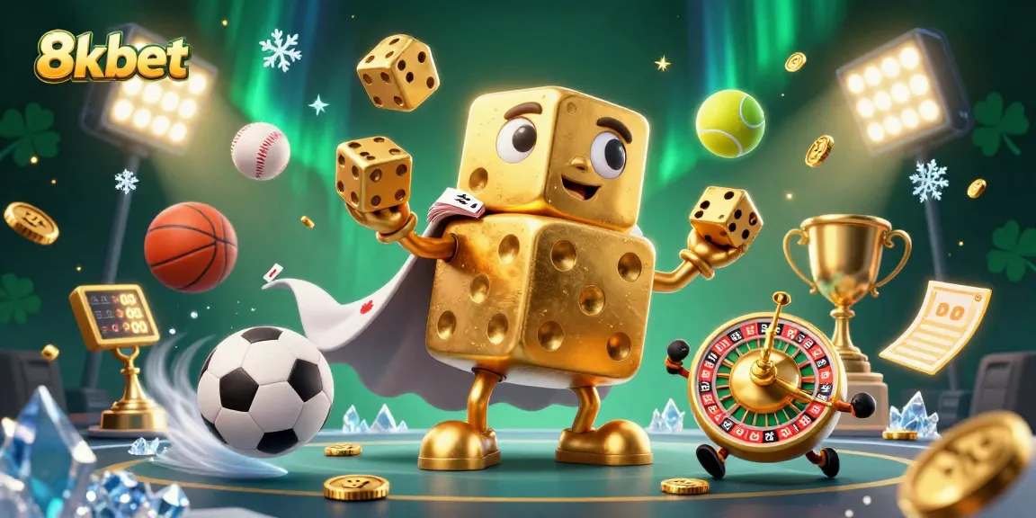 Engage with 8xbet's thrilling world of gambling through our vibrant 3D illustration featuring dynamic sports betting elements.