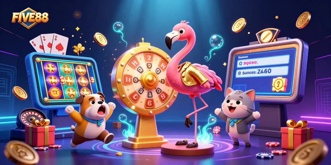 Engage in thrilling gaming fun at FIVE88 with an exciting prize wheel and slot games.