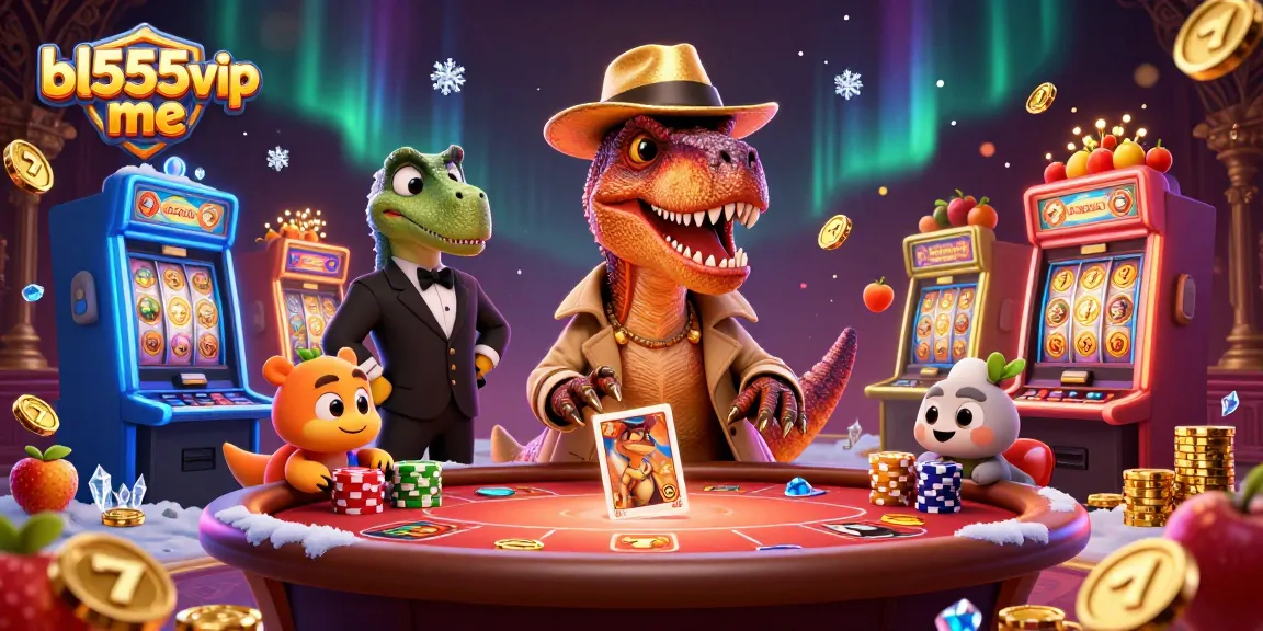 Experience thrilling gameplay at bl555vip me with a cartoon velociraptor and a jackpot surprise.