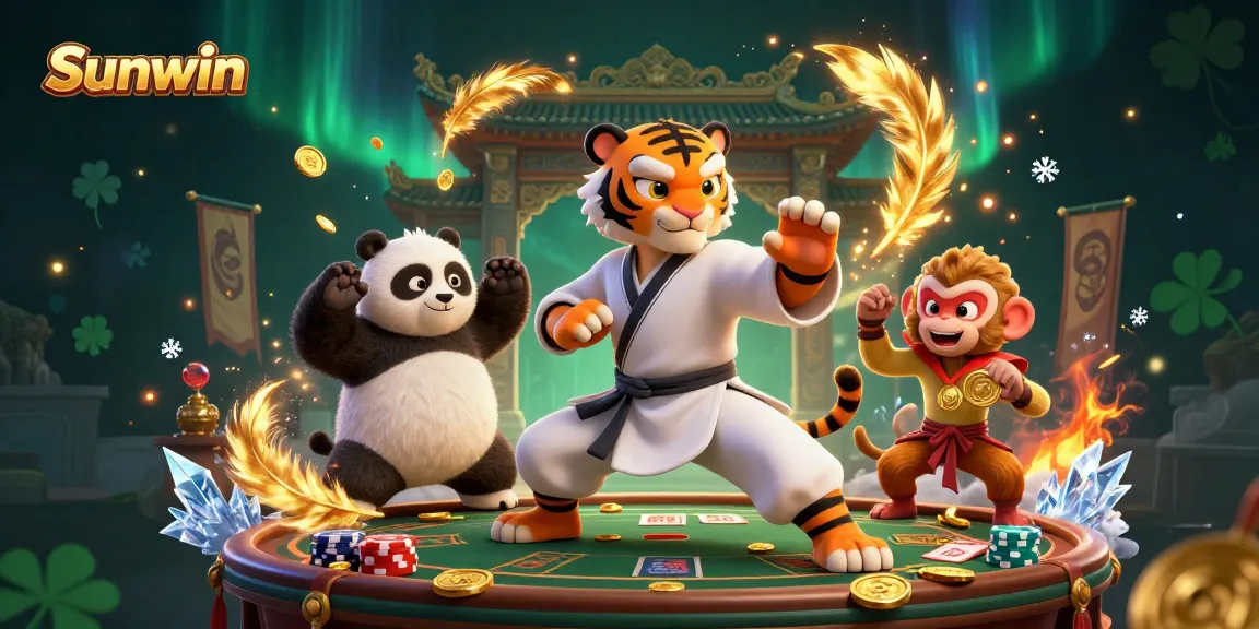 Engage in thrilling Baccarat action at Sunwin with cartoon characters mastering the game.