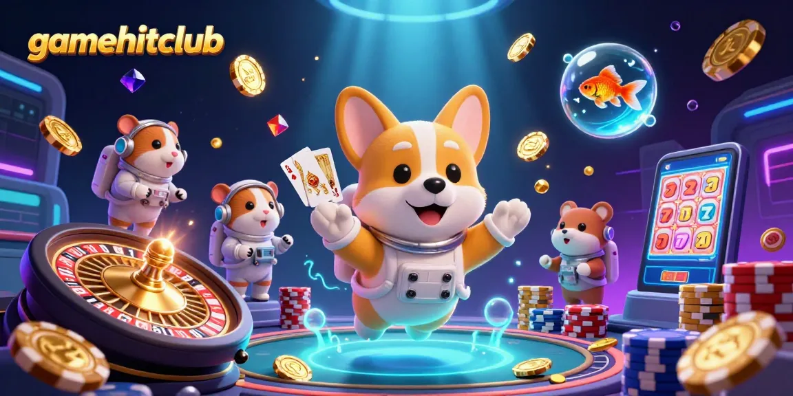 Experience thrilling gameplay at gamehitclub with this vibrant 3D casino scene featuring floating characters and rich visual effects.
