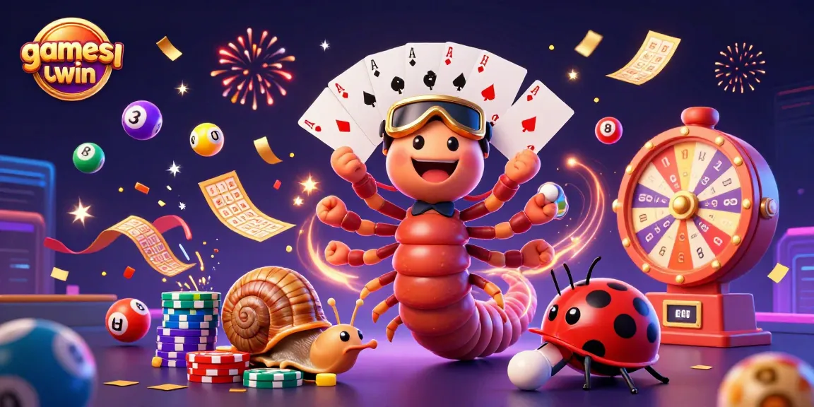 Win with gamesunwin's colorful lottery balls and energetic characters at the casino.