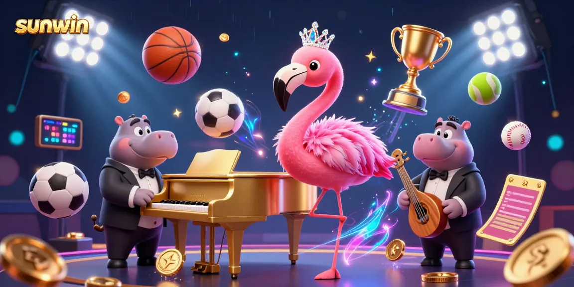 Experience sunwin at its best in a vibrant, dynamic casino scene with characters, sports, and excitement.