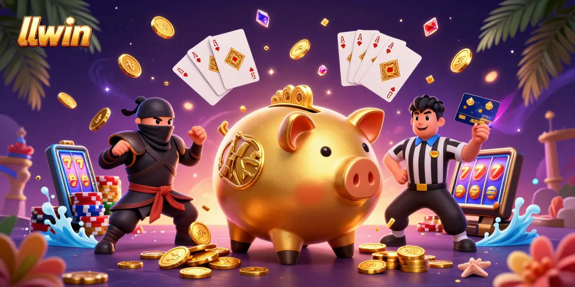 llwin gamers strike big with thrilling casino action featuring golden piggy bank and dynamic scenes