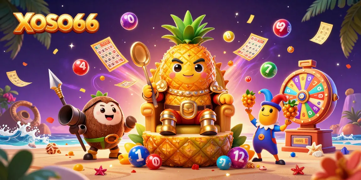 XOSO66 attracts players with a thrilling 3D casino scene full of lottery balls, bingo cards, and vibrant visuals.